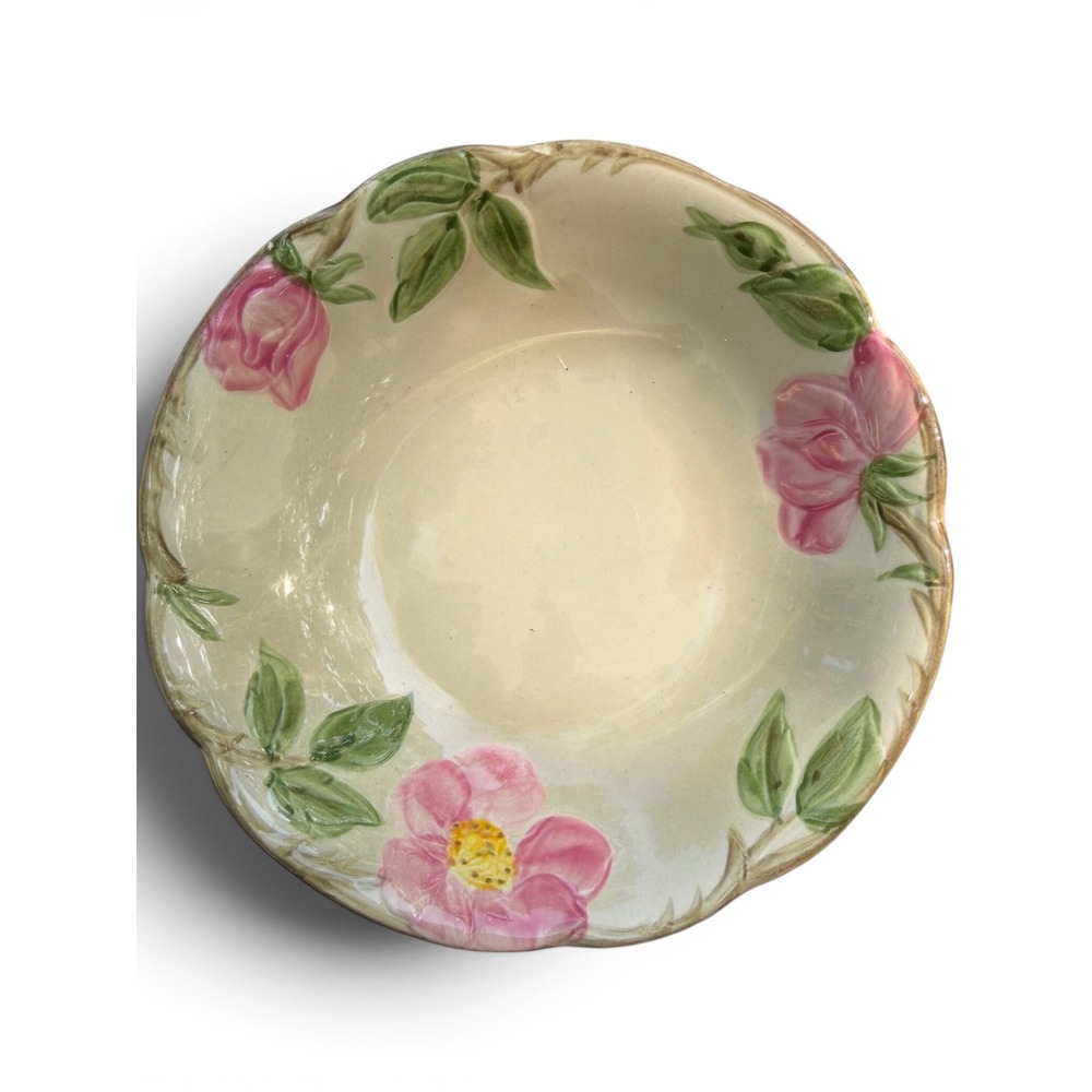 Franciscan Desert Rose Fruit Bowl 5.25 in Interpace USA 1970s Hand Painted Rose